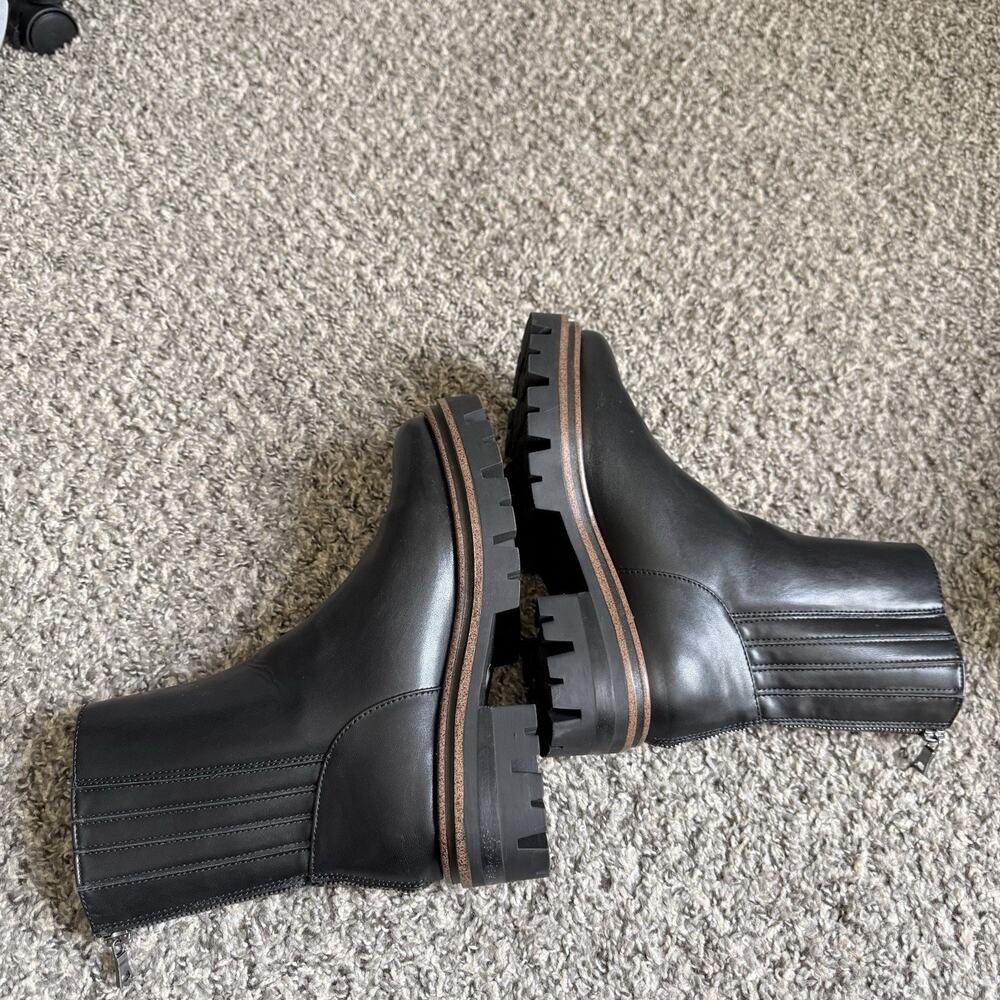 Kork-Ease Black Lace-Up Platform Boots with Brown Trim - Picture 6 of 8